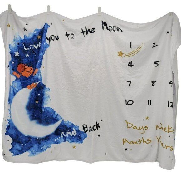 NIP Miles & Molly Baby Milestone Blanket 60X40 - Picture 2 of 9